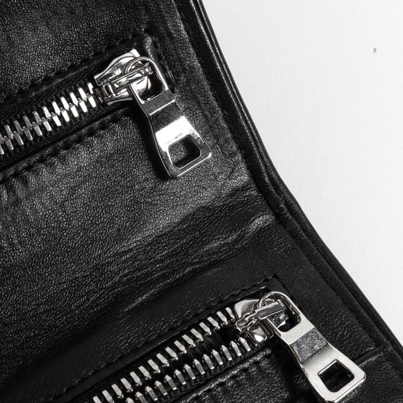 Balmain Black White Stripe Clutch Silver Tone Hardware - Picture 10 of 10